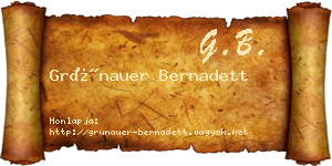 Grünauer Bernadett névjegykártya
